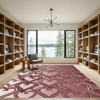 Crimson Heart Chain Gradient Rug