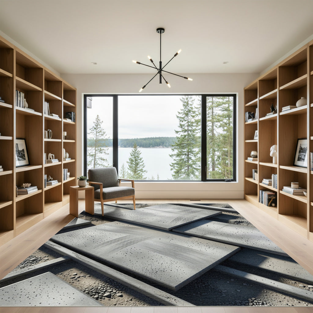 Concrete Surface Scratch Mark Rug