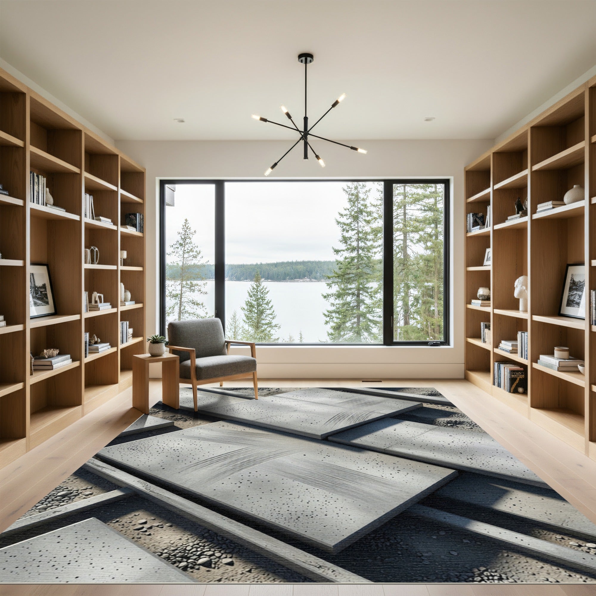 Concrete Surface Scratch Mark Rug