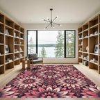Dusty Rose Floral Mandala Blossom Rug