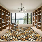 Woven Wood Grain Herringbone Rug