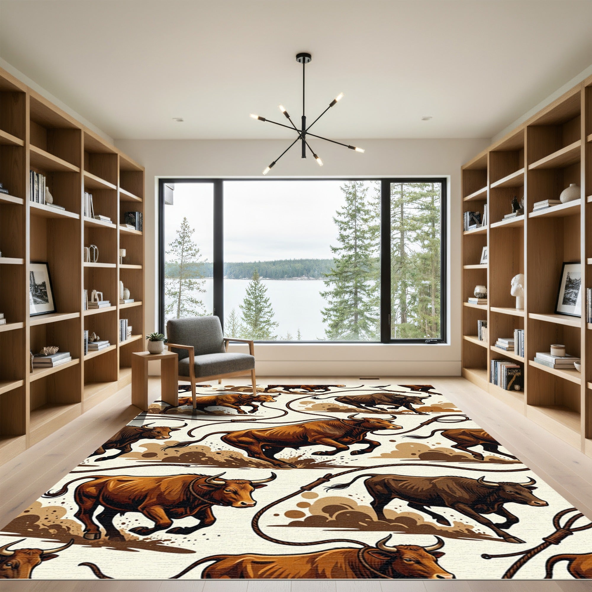 Vintage Lasso Running Bull Earthy Rug
