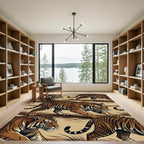 Majestic Gold Tiger Safari Landscape Rug