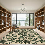 Lush Green Botanical Grape Vine Wallflower Rug