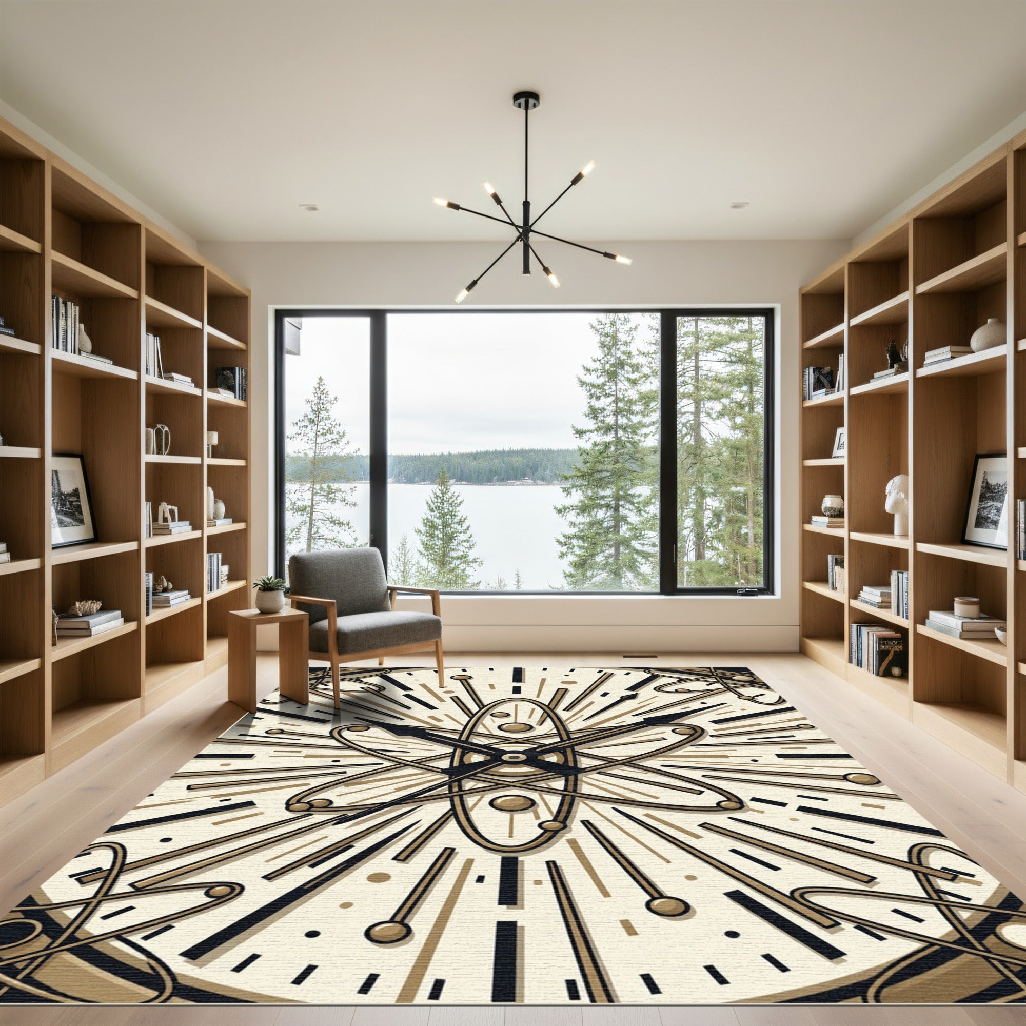 Atomic Clock Time Rays Rug