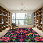 Vibrant Pomegranate Floral Sun Rug