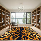 Jaguar Spots Black Orange Fur Abstraction Rug