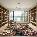 Soft Pink Cream Hydrangea Bloom Rug