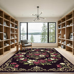 Love Heart Floral Garland Border Rug