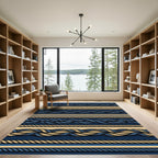 Nautical Braided Rope Stripes Rug