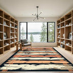 Rustic Orange Cream Wood Plank Rug