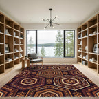 Geometric Bronze Hexagon Ochre Mosaic Rug