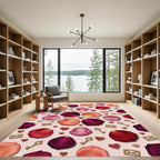 Red Pink Rose Petal Heart Keys Rug
