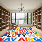 Bold Alphabet Collage Colorful Letters Rug