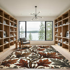 Vintage Autumnal Rose Foliage Rug