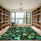Lush Emerald Ivy Vine Botanical Rug