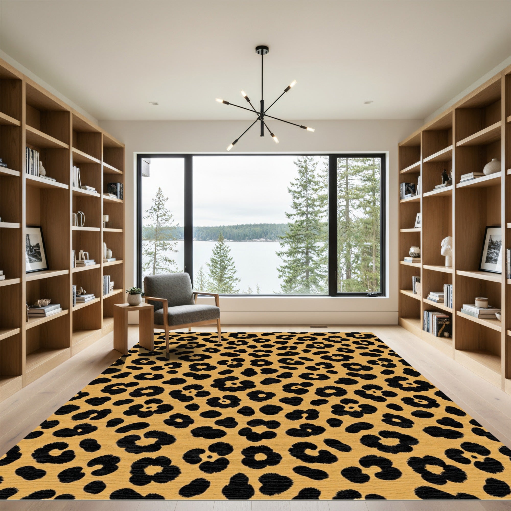 Classic Golden Ochre Leopard Spoted Rug