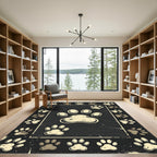 Rustic Distressed Paw Print Backdrop Rug