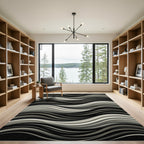 Monochromatic Wavy Stream Abstract Rug