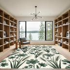 Sage Green Botanical Wheat Meadow Rug