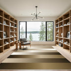 Champagne Beige Horizontal Gradient Stripes Rug