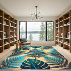 Lush Tropical Ferns and Botanical Leaves Rug
