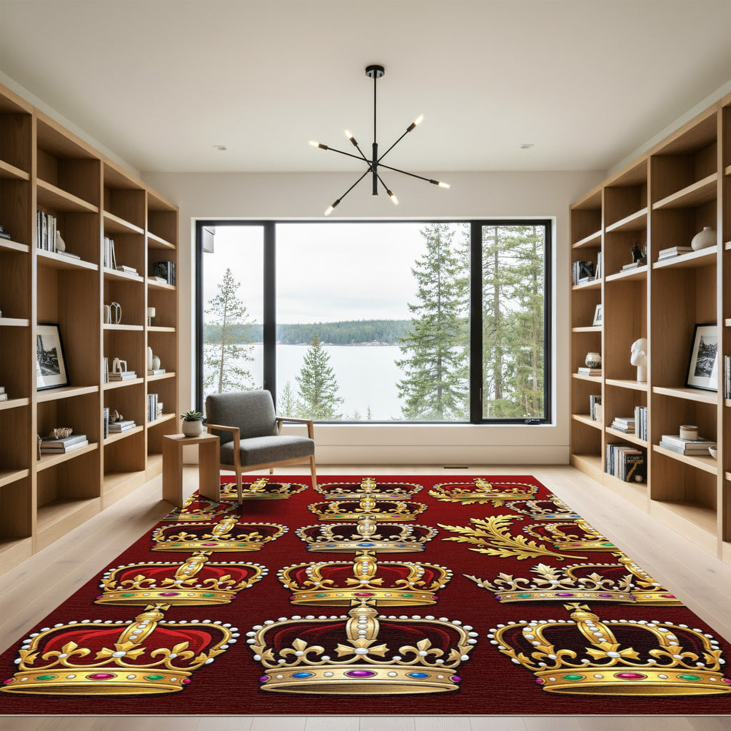 Regal Red Gold Crown Collection Rug