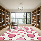 Pink Bubble Circle Medallion Rug