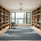 Minimalist Silver Gray Linear Cloud Rug