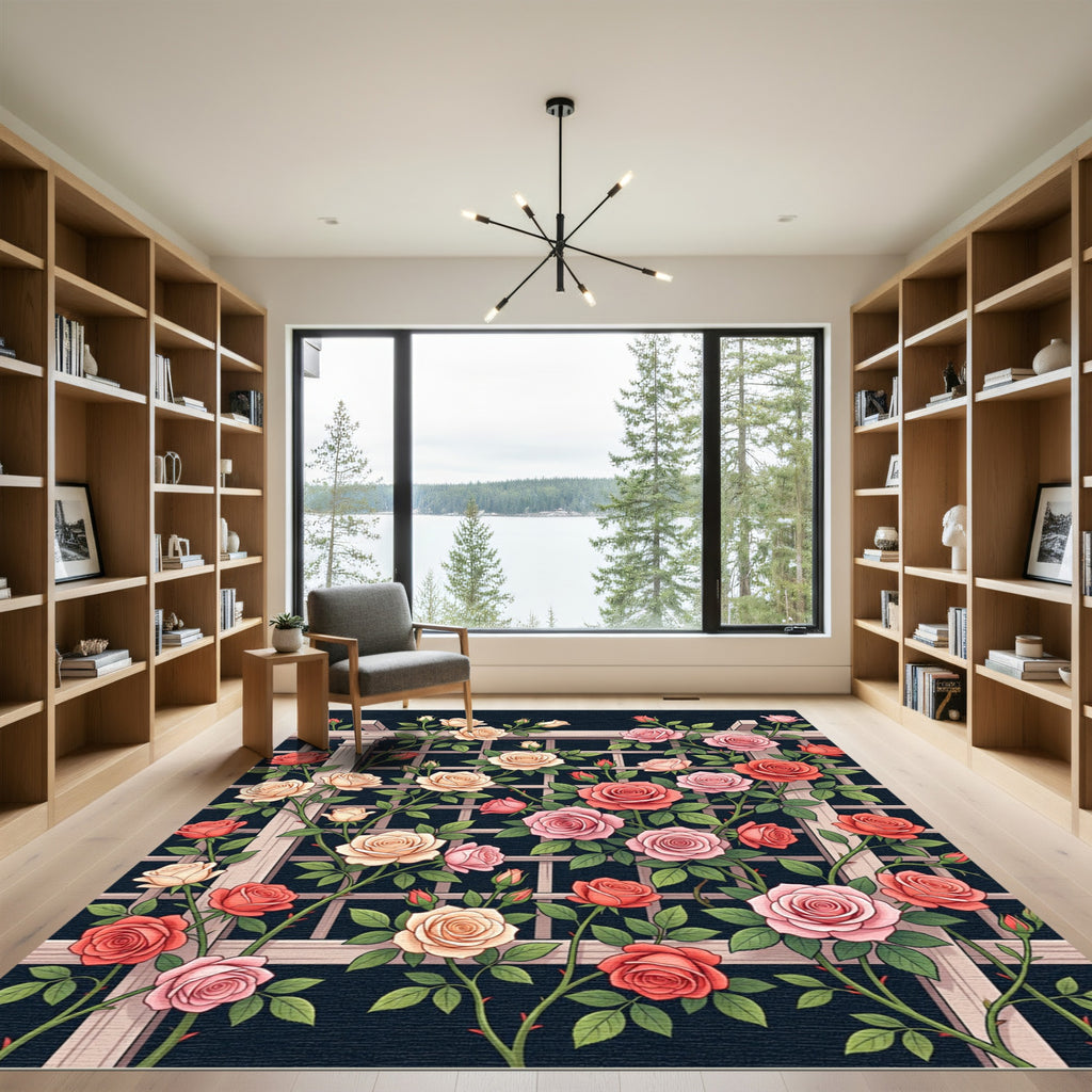 Rose Garden Trellis Blossom Rug