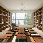 Modern Abstract Geometric Building Facade Rug