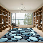 Cool Tones Smooth Pebble Arrangement Rug