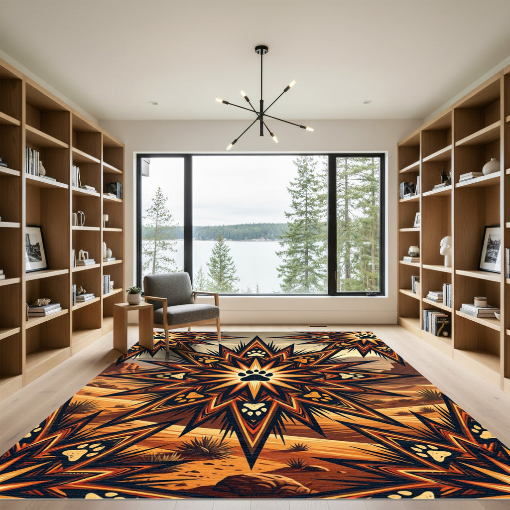 Desert Paw Star Geometric Ochre Rug