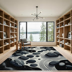 Monochromatic Zen Garden Stones Rug