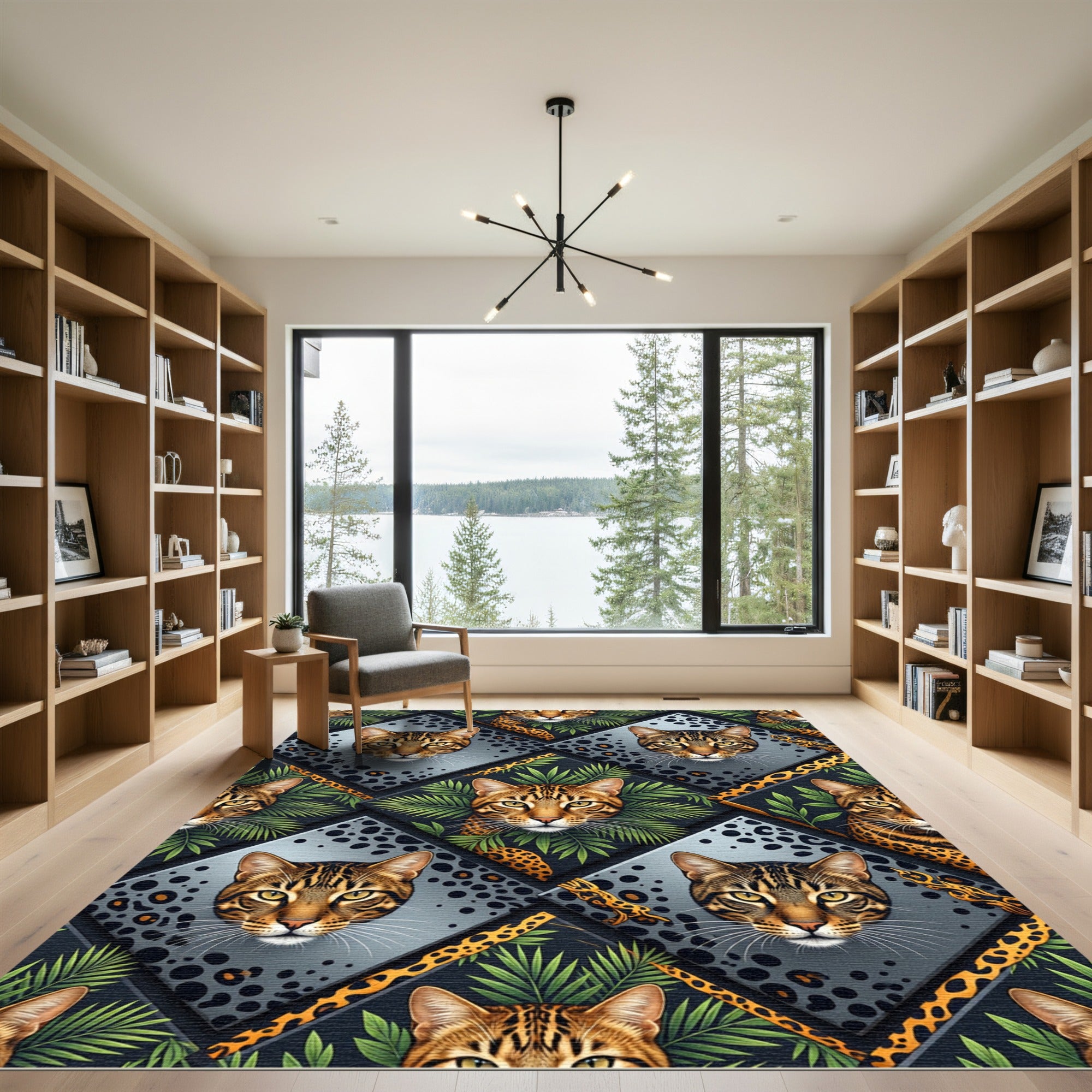 Leopard Jungle Diamond Geometric Tile Rug