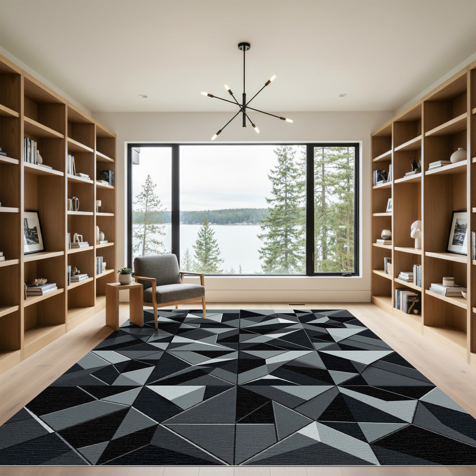 Monochromatic Geometric Faceted Composition Rug