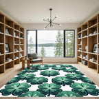 Emerald Four Leaf Clover Grid Rug