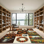 Rustic Autumn Harvest Garden Patchwork Rug