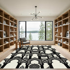 Black White Arch Mandala Composition Rug