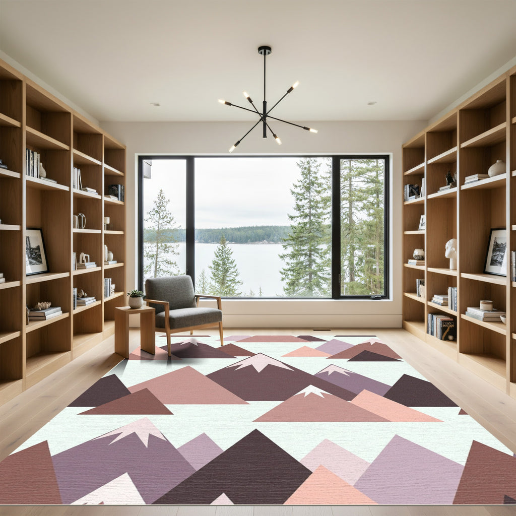 Geometric Mountain Peaks Soft Palette Rug