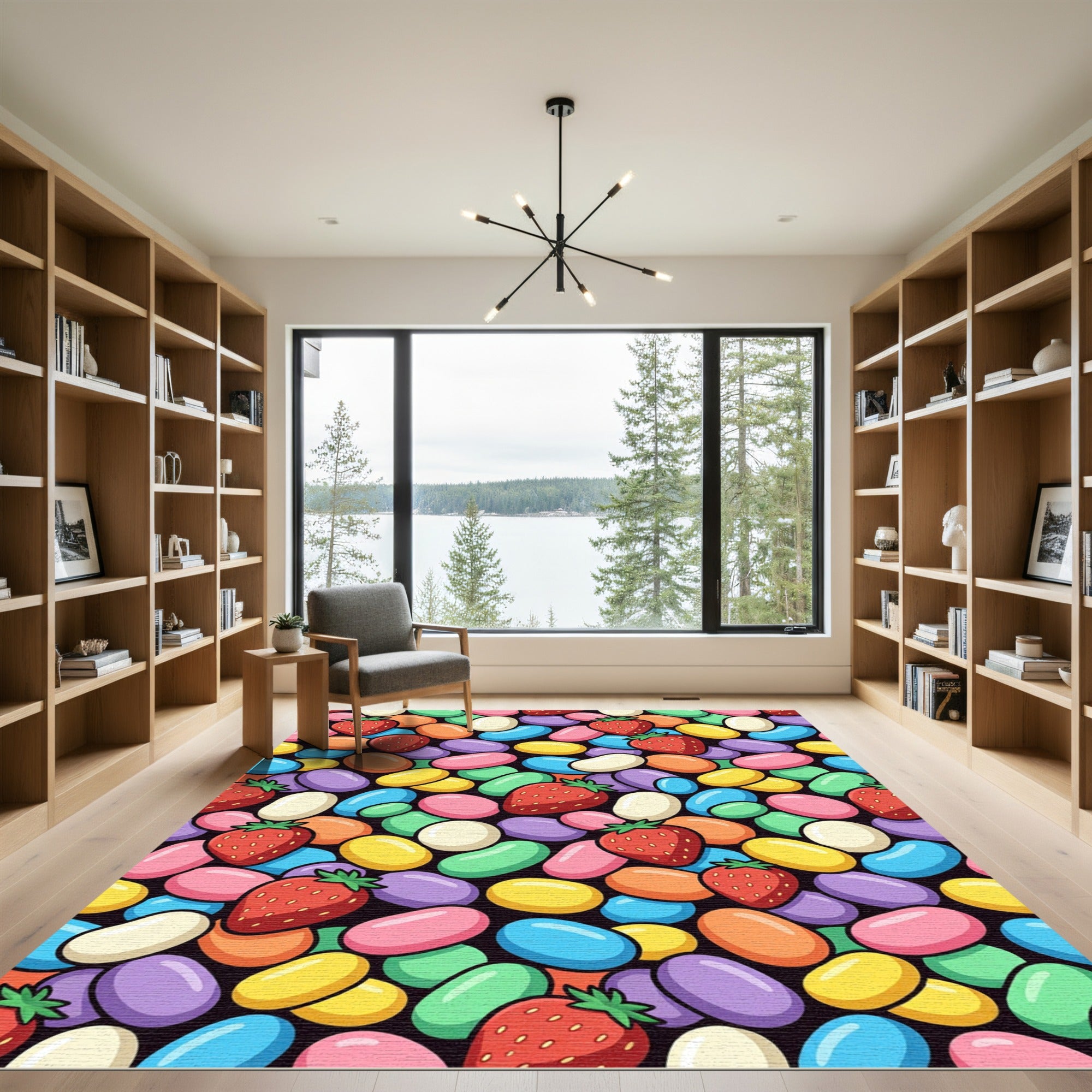 Playful Strawberry and Jelly Bean Medley Rug