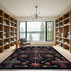 Celestial Copper Cross Star Tapestry Rug