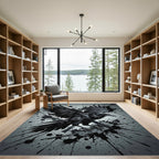 Dark Raven Ink Splatter Rug