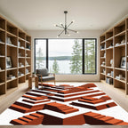 Orange Terracotta Geometric Stairway Composition Rug