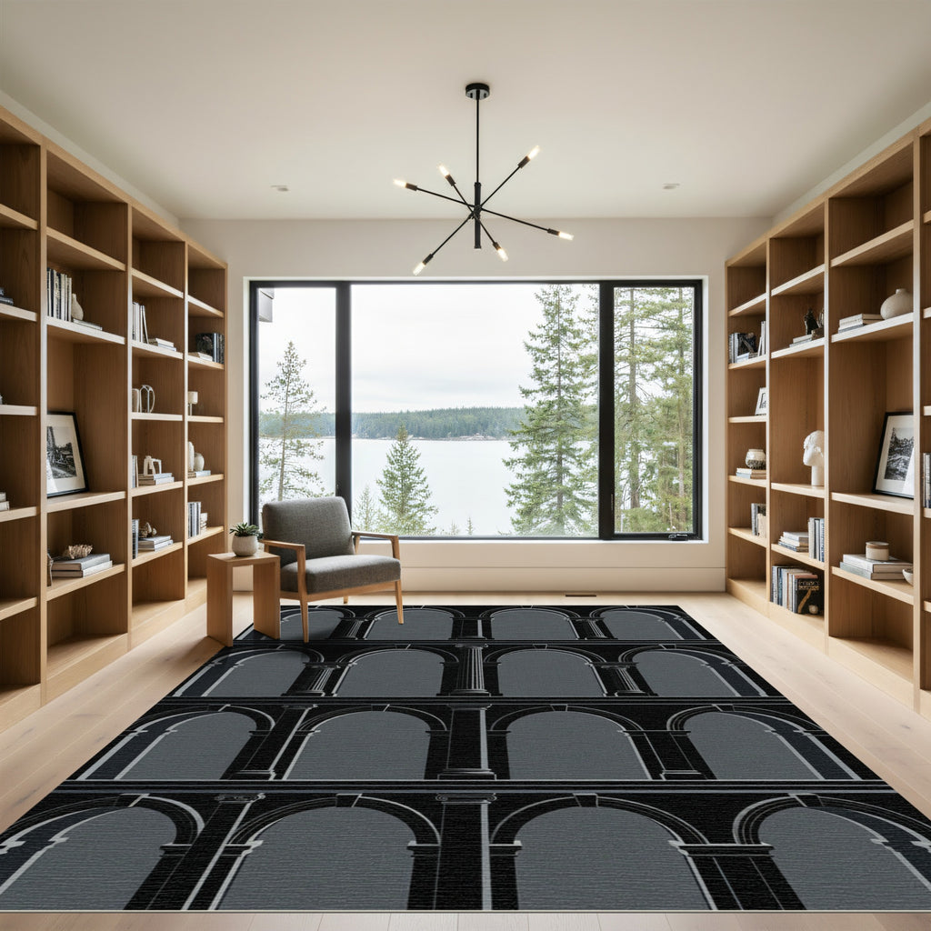 Monochrome Arches Column Gallery Rug