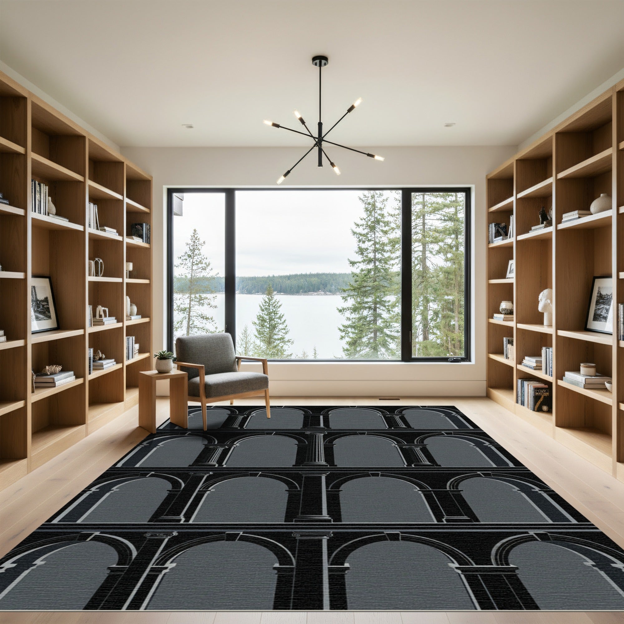 Monochrome Arches Column Gallery Rug