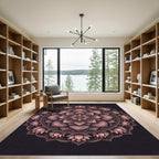 Dusty Rose Lotus Flower Mandala Rug