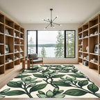 Mint Green Floral Vine Repeat Rug