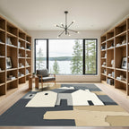 Abstract Geometric Village Paper Cut Rug
