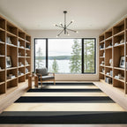 Dark Cream Horizontal Striped Rug